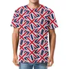T-shirt da uomo T-shirt con bandiera britannica T-shirt grafica Union Jack Top estivi da uomo Camicia oversize con stampa britannica T-shirt divertente con design 3D