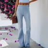 Women's Jeans Slim Flared Denim Women Elasti Waist High Pants Trousers Casual Stretch Fashion Urban Trouser