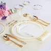 Andra evenemangsfestleveranser 75 Piece Gold Disponible Cotestar Set - Engångsplast Rose Gold Flatware - Inkluderar 25 gafflar 25 skedar 25 knivar 230725