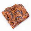 Bow Ties 2023 25cm Flower Pocket Square For Man Silk Paisley Jacquard Weave Handkerchief Suit Wedding Hanky Men