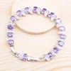 Collier boucles d'oreilles ensemble cristal violet naturel mariage pour femmes bijoux de mariée Bracelets anneaux Style russe QS088