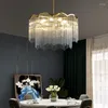 Lampes Suspendues Lustre En Cristal De Luxe Italien Lumière Post-moderne Minimaliste Atmosphérique Salon Lampe Designer Tzitzit Chambre Principale