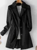 Trench Coats Feminino Primavera Outono Gabardine Feminino Coreano Trespassado Médio Trench Coat Feminino Sobretudo 5XL Cáqui Jaqueta Feminino 230725