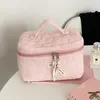 Cosmetic Bags Cases Flower Quilting Cloth Makeup Bag Women Organizer Female Small Storage Handbag Box Shape Portable Toiletry Case For Girl 230725