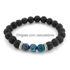 Beaded Natural Stone Black Lava Strands Bracelets Turquoise Buddha Oil Diffuser Bracelet Fine Jewelry For Women Drop Delivery Dhmad