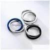 Band Rings Good Luck Double Bang Ring Contrast Color Couple Women Men Fashion Jewelry Drop Delivery Dhgtb