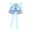 Broches mode tissu nœud papillon pour les femmes strass fleur épinglettes chemise robe Badge mariage fête bijoux accessoires