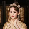 Saç klipleri Çin şık püskül saç tokası Phoenix Coronet Crown Ejderha ve Düğün Aksesuarları Gelin Takı