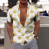 Mens Casual Shirts Summer Hawaiian Skull Graphic Printing 3D Outdoor Vintage Street Street Sleeves Clothing Fashion Streetwear Tops 230726