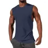 Polo Masculino 2023algodão Mentt-shirt Comércio Exterior Muscle Sports Casual Sem Mangas Cor Sólida Top Colete