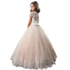 Robes de fille HYGLJL filles Tulle rétro jupe gonflée fleur dentelle robe de soirée mariage la première Communion princesse