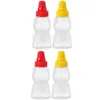 Dinnerware Sets 4 Pcs Mini Squeeze Bottles Sauces Container Lid Condiment Small Sauce Containers Lids