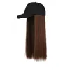 Ball Caps Synthetic Long Straight Hair Wigs With Hat Baseball Cap Fashion Cotton Snapback Extensions For Women Adjustable Wig