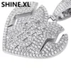 Hip Hop Hommes Chaîne En Or Signe Dollar Coeur Brisé Collier Pendentif Iced Out Lab Diamant Bling Jewelry243W