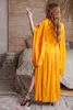 Women's Party Wraps Yellow Big Sleeves Chiffon Photo Robes Kimono Pregnant Long Sleeves Bathrobe Sheer Nightgown Prom Bridesmaid Shawel