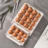 저장 병 32 그리드 계란 상자 냉장고 투명 이중층 서랍-유형 용기 홈 키친 홀더 주최자