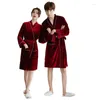 Women's Sleepwear Fashion Satin Wedding Dress Long Robe Korean Couple Women Winter Warm Bathrobes Kimono