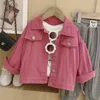 Jackets Girls Fashion Cartoon Denim Jacket Spring Children Korean Style Top Baby Girl Toddler Long Sleeved Kids Clothing 230807