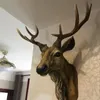 Objetos decorativos Estatuetas Faux Deer Head Taxidermy Animal Wall Decor Handmade Farmhouse Resin Home Decoration Accessories Modern for 230725