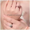 Cluster Rings 2In1 Crown Ring Ti amo in 100 lingue Proiezione per le donne Fashion Fine Jewelry Drop Delivery Dh8Sa