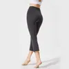 2024 lu lu Neue Stil Sieben Punkt Micro Ausgestelltes Pan Spor Fitness Yoga Pan Hüfte Heben Bauch Straffen Abnehmen Hohe elastische Breite Bein
