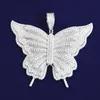 Wu Zhou chine personnalisé grand pendentif papillon S925 en argent massif Vvs glacé pendentif Moissanite pour collier bijoux