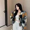 Giacche da donna Inverno Retro Peluche Fiori di lana Ricami Cardigan Ins Cappotto Maniche lunghe Raccolto Y2K Streetwear Pelliccia Bomber da donna fiore 3D 230726