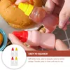 Dinnerware Sets 4 Pcs Mini Squeeze Bottles Sauces Container Lid Condiment Small Sauce Containers Lids