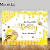 Matériel de fond Mocsicka Honey Bee Baby's 1st Birthday Photo Background Néonatal Baby Shower Photo Background Yellow Banner Photo Prop X0725