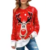 Women's Sweaters Women S Reindeer Snowflake Print Knit Sweater Cozy Long Sleeve Crewneck Christmas Pullover Jumper