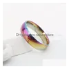 Band Rings Stainless Steel Rainbow Ring Colorfl Simple Womens Mens Fashion Jewelry Will And Sandy Gift Drop Delivery Dhmg4