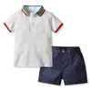 Conjuntos de roupas para bebês meninos Conjunto de roupas de verão bonito de duas peças para crianças Polo Shorts Vetement Enfant Garcon Roupas para crianças Crianças