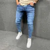 Mannen Heren Skinny Blauw Potlood Kras Slanke Broek Herfst Hiphop Denim Broek Mannen Mode Streetwear Jeans 230316 L230726