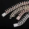 2021 Bling Zirkonia 25mm Dicke Dornen Kubanische Kette Halsketten für Männer Schmuck Hip Hop Spiked Kubanische Kette
