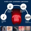 Huvudmassager Röd ljusterapi Hårtillväxt CAP LED Infraröd Anti -förlust Slappna av ångest Stress Relief Scalp Massage Rejuvenation Device 230725