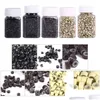 Microbilles 1000 Pcs / Bouteille Sil Doublé Micro Liens Anneaux Perles Extensions De Plumes De Cheveux 7 Couleurs Anneau En Option Sile Drop Delivery Produit Dhtf1