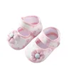 First Walkers NonSlip Baby Girl Flats with Flower Embellishments Shoes 230726