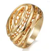 Pierścienie klastra Wando Etiopian Gold Color Men Women Wedding for Ring Eritrea Africa Fashion Bliskiego Wschodu Biżuteria