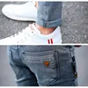 Men's Korean Style Men Grey Slim Skinny Man Biker Jeans with Zippers Designer Stretch Fashion Casual Pants Pencils Trousers 210318 L230726