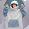 Kadın Hoodies Sweatshirts Kadınlar Kış Kalın Mat Peluş Sweatshirt Harajuku Sevimli Fermuar Ağız Hoodie Mektup Nakış Büyük Boy Gevşek Çekme İşleri Z230726