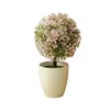 Flores decorativas com bolas de plástico falsas, vasos com plantas, design realista, baixa manutenção para decoração de pátio doméstico ao ar livre