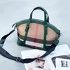 Duffel çantalar büyük kapasiteli kadın çanta moda şerit tuval deri lüks kadın üst tutamak çanta retro ofis bayan omuz