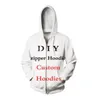 친애하는 고객 디자인 DIY 공포 영화 Chucky 3D Hoodies 여자 남성 3D 인쇄 승화 지퍼 후드 250a