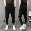 Mannen Imiteren Jeans Jogger Harem Enkel Gestreepte Losse Harajuku Stijl Beam Voeten Casual Broek Elastische Taille Hip Hop 230316 L230726