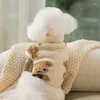 Dog Apparel Winter Thickened Warm Bear Lamb Fur Stand Collar Cardigan Fluffy Jacket Cat Two-Legged Cotton-Padded Clothes Pet