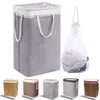 Storage Baskets Bag Organizer Fabric For Bathroom Dirty Foldable With Mesh Basket Waterproof Laundry Basket Toys Hamper Large Storage Clothes R230726