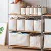 Storage Baskets Wardrobe Cotton Clothing Storage Basket Fabric Folding Large Portable Toy Sundries Storage Baskets Storage Organizer White R230726