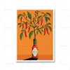 Affiches de fruits oranges de citron imprimés plantes fleurs toile peinture de peinture murale images pour moderne nature home salle à manger café décor w06