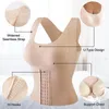 Shapers da donna Reggiseno con bottoni in vita 3 in 1 Shapewear Correttore posturale da donna Reggiseno push-up Biancheria intima dimagrante Corsetto Guaina Tummy Control Canotte 230726