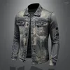 Vestes pour hommes printemps automne veste en jean hommes hauts haute qualité Patch lourd rétro décontracté Jaqueta Jeans Masculina vente en gros